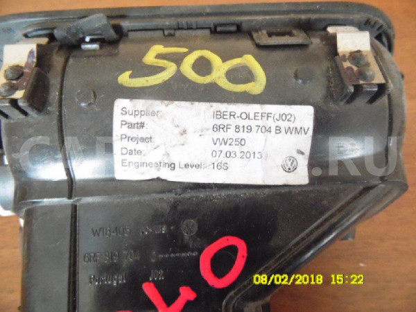 Воздуховод Volkswagen Polo V (2009—2015) Volkswagen Polo оригинальный номер 6RF819704BWMV