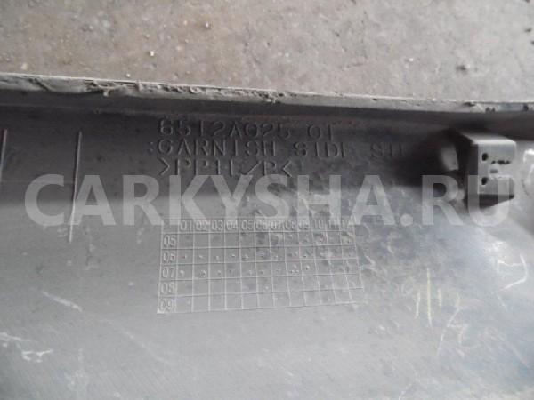 Накладка на порог (наружная) Mitsubishi Outlander II (2005—2009) Mitsubishi i оригинальный номер 6512A025