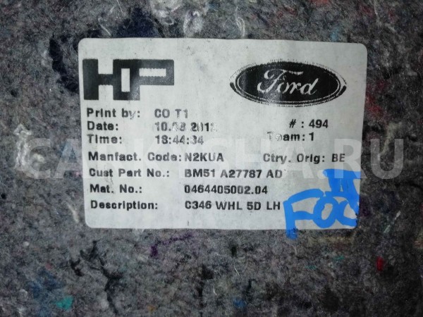 Шумоизоляция Ford Focus III (2011—2015) Ford Focus оригинальный номер bm51a27787ad